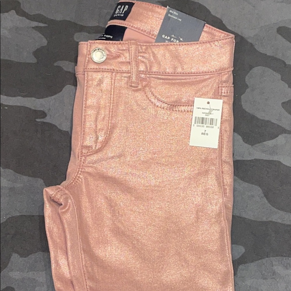 Girls Sequin Pink Pants - Kids Size 7